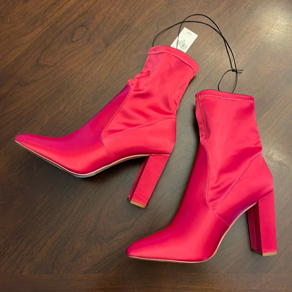 Satin Fuschia Booties by Express